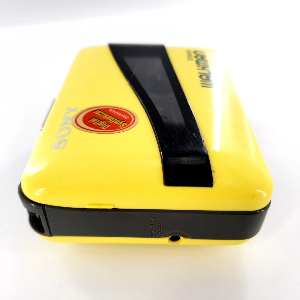 Sony Walkman WM-68 Stereo Cassette Player w/ Clip Yellow Brand New Belts Tested